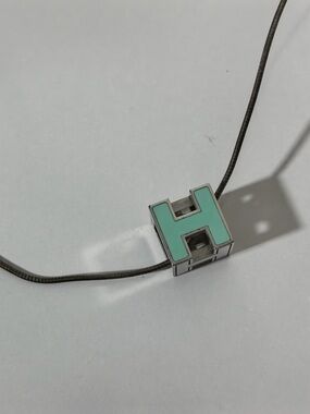 Hermes pop Mint Green 'H' Pendant Necklace - Women's Jewelry
